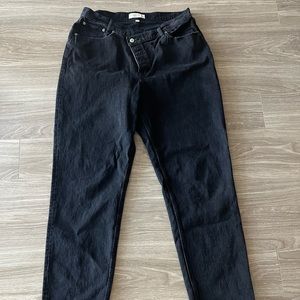 Black Abercrombie Curve Love The Dad High Rise jeans